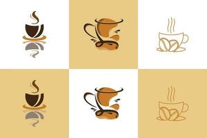 set koffie logo-ontwerp vector