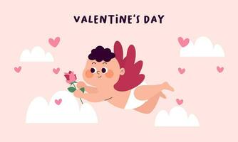 cupido's lucht Valentijn dag achtergrond vector