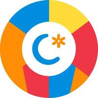 de c logo in een kleurrijk cirkel vector