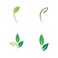 logo's van groen blad ecologie natuur element vector