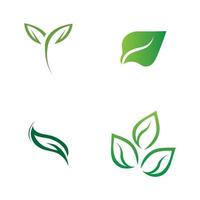 logo's van groen blad ecologie natuur element vector