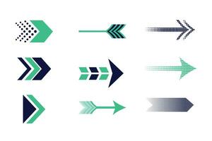 vrij vector directioneel groen pijl teken of icoon ontwerp met modern achtergrond