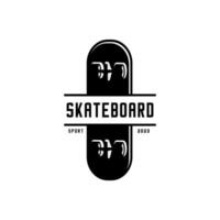 skateboard logo vector ontwerp, zwart vleet vector