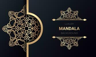 Islamitisch mandala achtergrond in goud kleur. - vector. vector