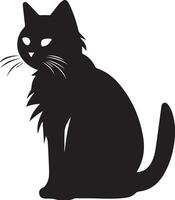 kat silhouet vectorillustratie vector