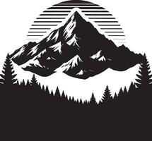 berg met Woud vector silhouet illustratie zwart kleur