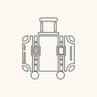 geïsoleerd Aan wit, een lineaire stijl pictogram omvat bagage, een bagage lijn icoon, en een schets vector teken. illustratie van een symbool of embleem