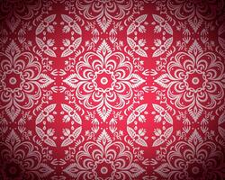 Boheems rood en wit bloemen mandala patroon achtergrond vector