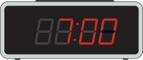 digitaal zwart alarm klok weergeven 7.00 klok logo ontwerp. digitaal klok met rood nummers. tijd naar wakker worden omhoog, bijwonen vergadering of afspraak, ring stuiteren alarm klok vector