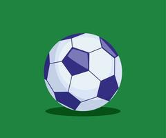 voetbal bal Aan groen veld, dichtbij omhoog. vector illustratie.