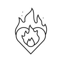 hart Aan brand lijn icoon vector illustratie