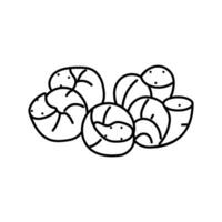 escargot schotel Frans keuken lijn icoon vector illustratie