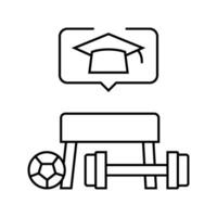 fysiek onderwijs primair school- lijn icoon vector illustratie