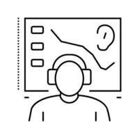 audiometrie test audioloog dokter lijn icoon vector illustratie