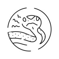 slang sissen dier lijn icoon vector illustratie