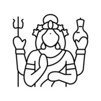 mohini god Indisch lijn icoon vector illustratie