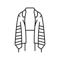 Tallit gebed sjaal lijn icoon vector illustratie