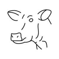 hoofd koe dier lijn icoon vector illustratie