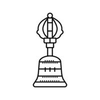 boeddhistisch klok ghanta lijn icoon vector illustratie