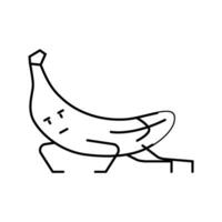 banaan fruit geschiktheid karakter lijn icoon vector illustratie