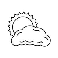 zon en wolken zomer zonlicht lijn icoon vector illustratie