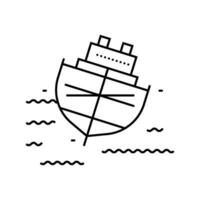 schip stabiliteit marinier lijn icoon vector illustratie