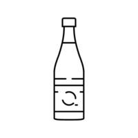 rijstwijn fles Japans voedsel lijn icoon vector illustratie