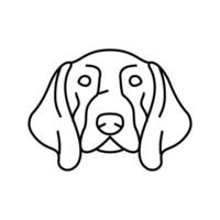 Duitse kortharig wijzer hond puppy huisdier lijn icoon vector illustratie