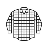 plaid overhemd hipster retro lijn icoon vector illustratie