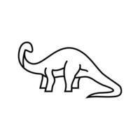diplodocus dinosaurus dier lijn icoon vector illustratie