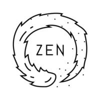 zen yoga kom tot rust lijn icoon vector illustratie