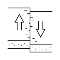 transformeren aardbeving lijn icoon vector illustratie