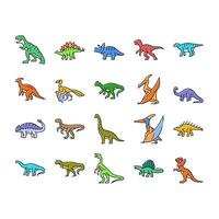 dinosaurus dino dier schattig pictogrammen reeks vector