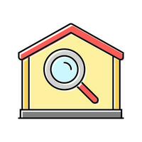 huis zoeken vergroten glas kleur icoon vector illustratie