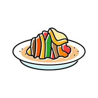 ratatouille Frans keuken kleur icoon vector illustratie