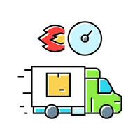 laatste mijl levering logistiek manager kleur icoon vector illustratie