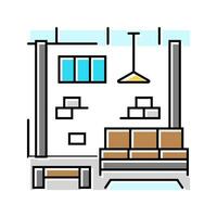 industrieel interieur desig kleur icoon vector illustratie