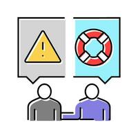 cyber slachtoffer ondersteuning cyberpesten kleur icoon vector illustratie