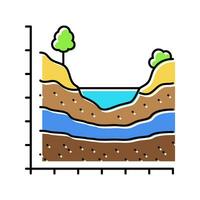 grondwater stromen hydrogeoloog kleur icoon vector illustratie