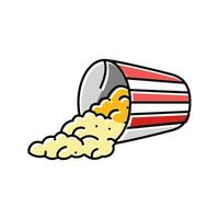 emmer popcorn gestreept doos kleur icoon vector illustratie