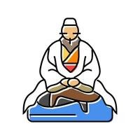 jade keizer taoïsme kleur icoon vector illustratie