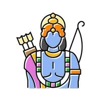 RAM god Indisch kleur icoon vector illustratie