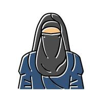 hijab hoofddoek Islam kleur icoon vector illustratie