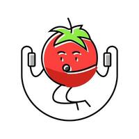 tomaat fruit geschiktheid karakter kleur icoon vector illustratie