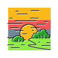 horizont zonsondergang zon zomer zonlicht kleur icoon vector illustratie