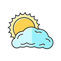zon en wolken zomer zonlicht kleur icoon vector illustratie