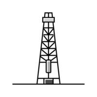olie boortoren petroleum ingenieur kleur icoon vector illustratie