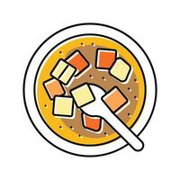 miso soep Japans voedsel kleur icoon vector illustratie