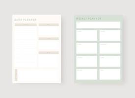 dagelijkse planner sjabloon. set van planner en takenlijst. vector