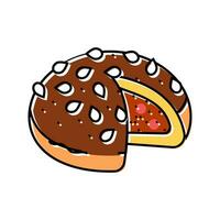 kip bun voedsel maaltijd kleur icoon vector illustratie